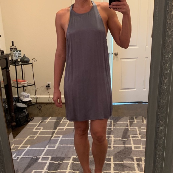 Leith Dresses & Skirts - NWT Leith Grey Granite silk like dress. Size L.